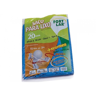 Saco Lixo Fortlar 15l C/20