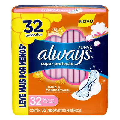 Absorvente Always Suave C/Abas C/32