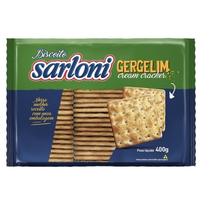 Biscoito Sarloni Cream Cracker Gergelim 400g
