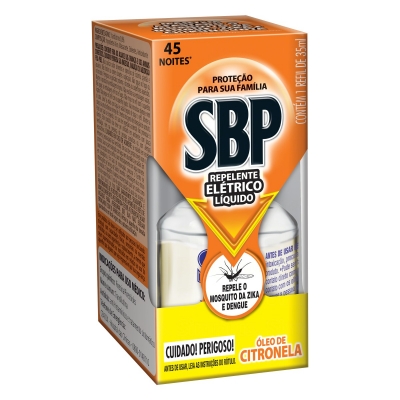 Inseticida Elétrico Refil SBP Citronela 45 Noites 35ml