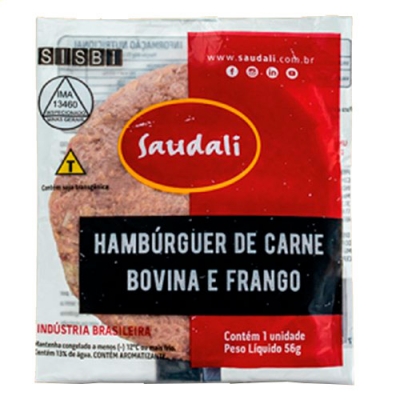 Hambúrguer Saudali Bovino e Frango 56g