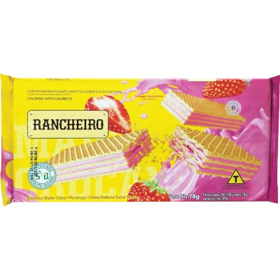 Wafer Rancheiro Morango 78g