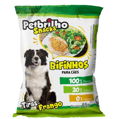 Snacks Bifinho Petbrilho Tiras Frango 65g