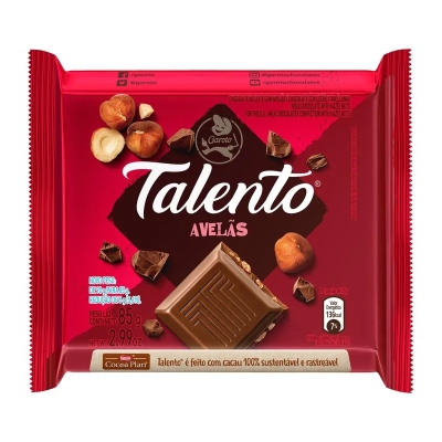 Chocolate Talento Avelãs Garoto 85g