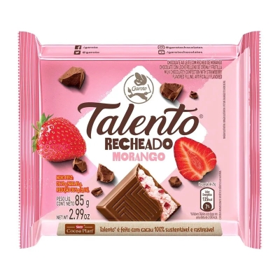 Chocolate Talento Recheado Morango Garoto 85g