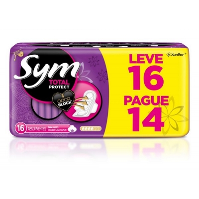 Absorvente Sym Suave C/Abas Leve 16 Pague 14