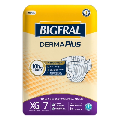 Fralda Descartável Geriátrica Bigfral Derma Plus XG C/7