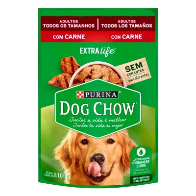 Ração Dog Chow Adulto Carne Molho 100g