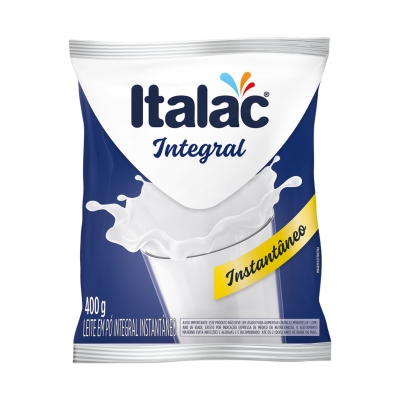 Leite em Pó Italac Integral Instantâneo Sachê 400g