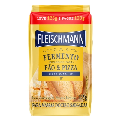 Fermento Biológico Fleischmann Seco Instantâneo Leve 125g Pague 100g