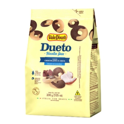 Biscoito Fino Vale D'ouro Chocolate e Coco 200g