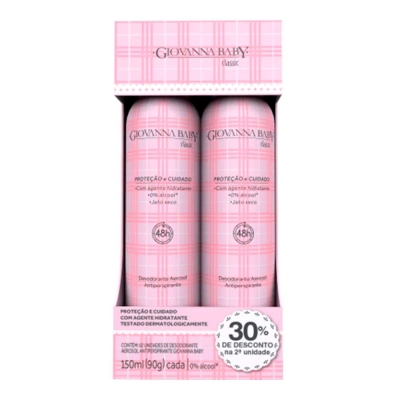 Kit Desodorante Giovanna Baby Classic Aerosol C/2 150ml