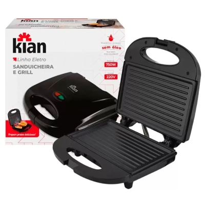 Sanduicheira Grill Kian Preta 127v