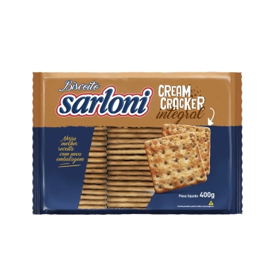 Biscoito Sarloni Cream Cracker Integral 400g