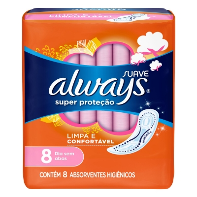 Absorvente Always Básico Suave S/Abas C/8