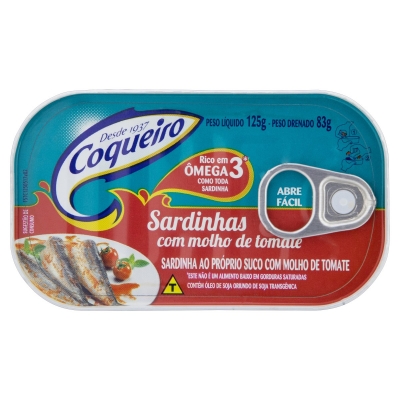 Sardinha Coqueiro Molho de Tomate 125g