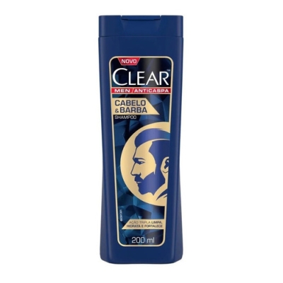 Shampoo Clear Anticaspa Men Cabelo e Barba 200ml