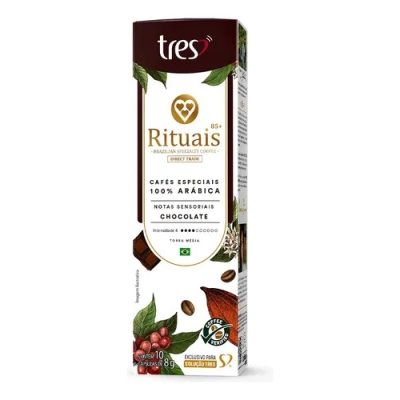 Cápsula Tres Espresso Rituais Chocolate 80g