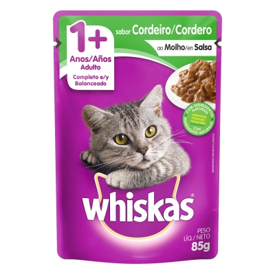 Ração Whiskas 1+ Cordeiro 85g