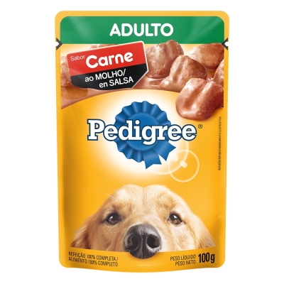 Ração Pedigree Adulto Carne Molho 100g