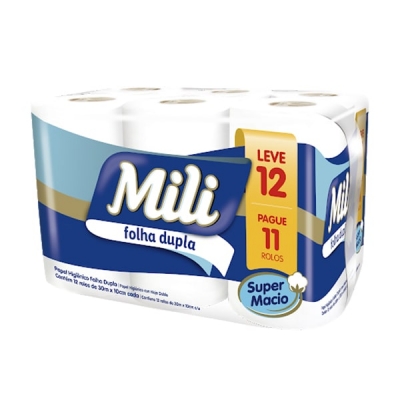 Papel Higiênico Mili Folha Dupla Neutro 30m Lv12 Pg11