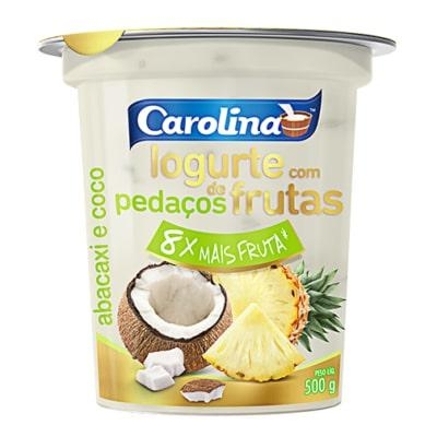 Iogurte Carolina Pedaços Abacaxi/Coco 450g