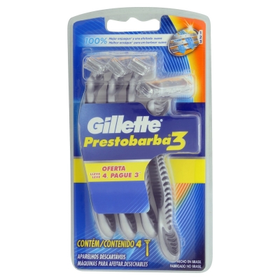 Aparelho de Barbear Gillette Prestobarba 3 Leve 4 Pague 3