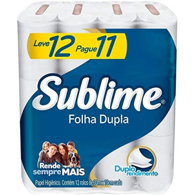 Papel Higiênico Sublime Folha Dupla 30m C/12