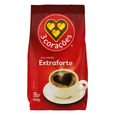 Café 3 Corações Extra Forte Sachê 500g