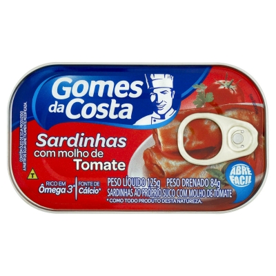 Sardinha Gomes da Costa Molho de Tomate 125g