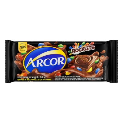 Tablete Chocolate Arcor Rocklets 80g