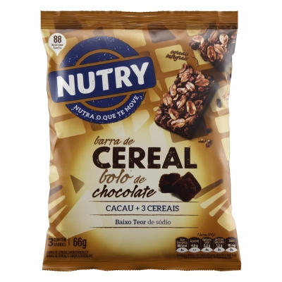 Barra de Cereal Nutry Bolo Chocolate 66g