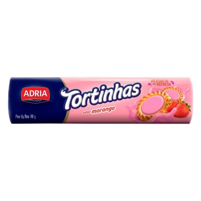 Biscoito Adria Tortinhas Morango 140g