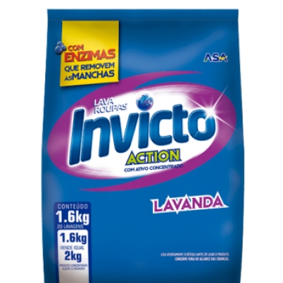 Sabão em Pó Invicto Action Lavanda Sachê 1,6kg