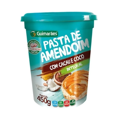 Pasta de Amendoim Guimarães C/Cacau e Coco 450g