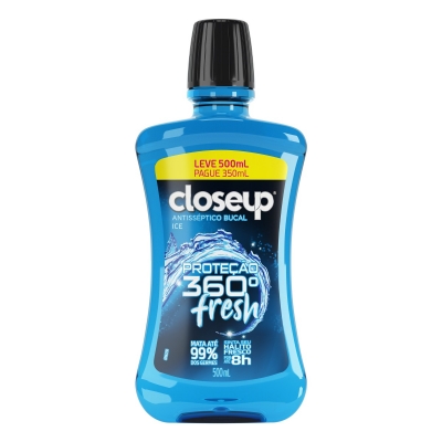 Enxaguante Bucal Close Up Proteção 360° Ice Leve 500ml Pague 350ml