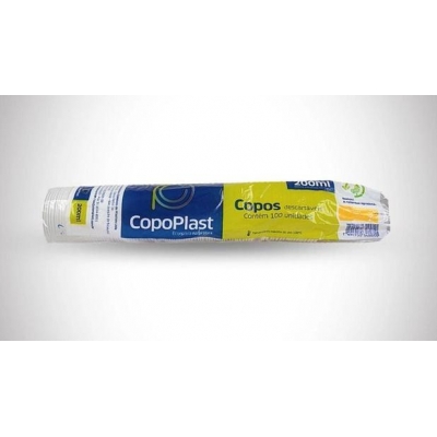 Copo Descartável Copoplast 200ml Transparente C/100