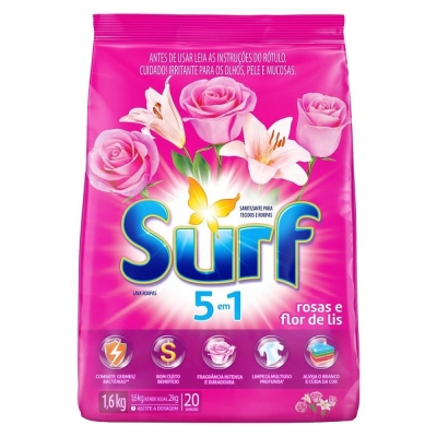 Sabão em Pó Surf Rosas e Flor De Lis Sachê 1,6kg