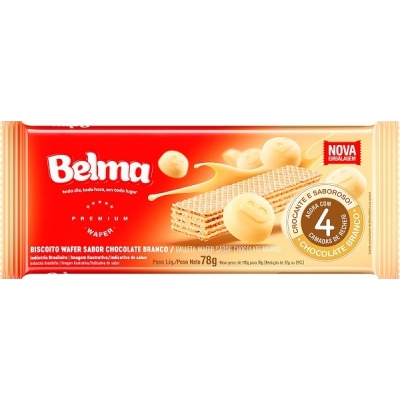 Wafer Belma Chocolate Branco 78g