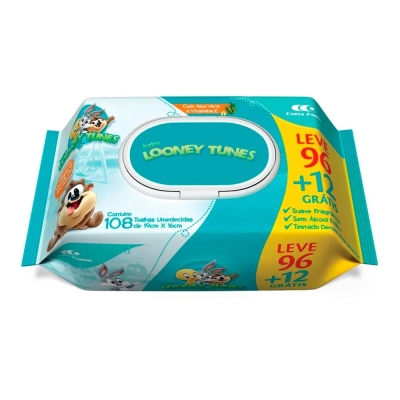 Toalha Umedecida Babysec Looney Tunes C/96