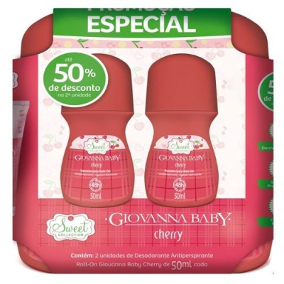 Kit 2 Roll On Giovanna Baby Cherry 50ml