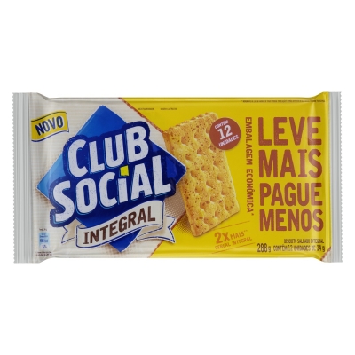 Biscoito Club Social Integral 288g