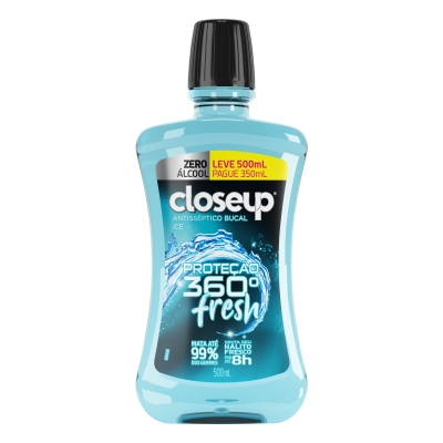 Enxaguante Bucal Close Up Ice Zero Leve 500ml Pague 350ml