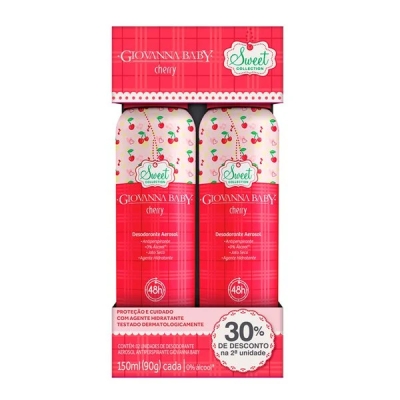 Kit Desodorante Giovanna Baby Cherry Aerosol C/2 150ml