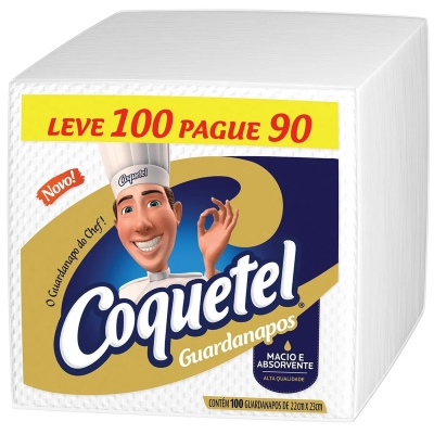 Guardanapo Coquetel 22x23cm Leve 100 Pague 90