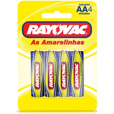 Pilha Rayovac Amarelinhas Pequena AA C/4