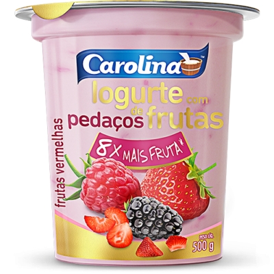 Iogurte Carolina Pedaços Frutas Vermelhas 450g