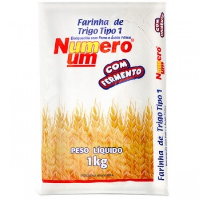 Farinha de Trigo Número Um C/Fermento 1kg