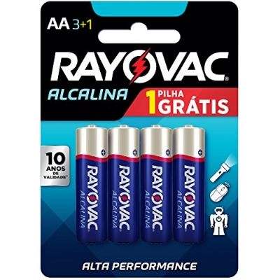 Pilha Rayovac Alcalina AA C/3 + 1 Grátis