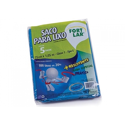 Saco Lixo Fortlar Resistente 100l C/5